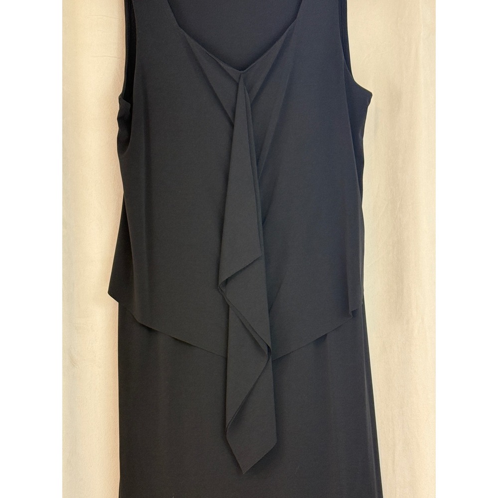 Susan Graver Tiered Liquid Knit Black Maxi Dress Size Medium - Picture 2 of 6